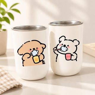 귀여운 캐릭터 304 스테인리스 양치컵 가정용 욕실컵