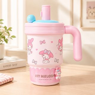 캐릭터 손잡이 빨대 텀블러 600ml 보온 보냉컵