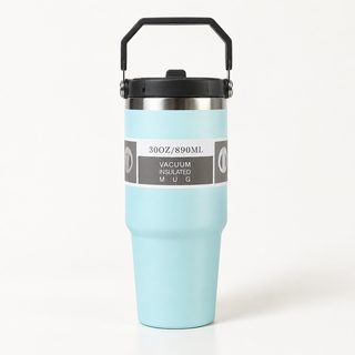 차량용 손잡이 스테인리스 보온보냉 텀블러 30oz 빨대컵