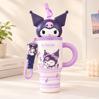 캐릭터 손잡이 빨대 텀블러 580ml 스테인리스 보온보냉 사무실 학생 물컵