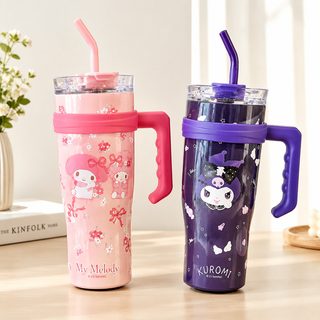 대용량 1200ml 손잡이 빨대 보온보냉 텀블러 사무실 여행용