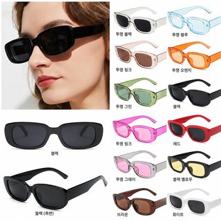 Squerbling 사각 호피 선글라스 남녀공용 UV 차단 패션 안경