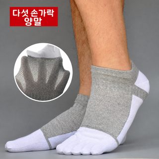 다섯 손가락 서 다섯 손가락 양말 남자 면실 순수 접합 망안 여름 얇은 양말