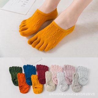 남녀공용 오지 망사 발가락 양말 10켤레 면 통기성 얇은 운동용 여름 양말