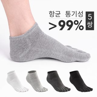 新一足 남성 순면 단목 오지 양말 여름용 통기성 흡한 스포츠 발가락 양말