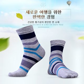 신이주 남성 중목 면 오지 양말 흡한속건 발가락 분리 스포츠 양말