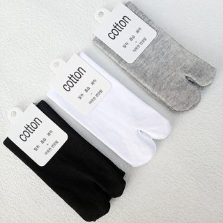 남녀공용 엄지발가락 분리 양말 일본식 발가락 양말 사계절 중목 무지 양말