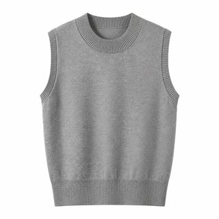 여성 라운드넥 니트 조끼 슬림핏 레이어드 데일리 베스트