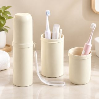 심플한 휴대용 여행 칫솔함 전동칫솔 치약 수납함 뚜껑 치구함 양치질 브러