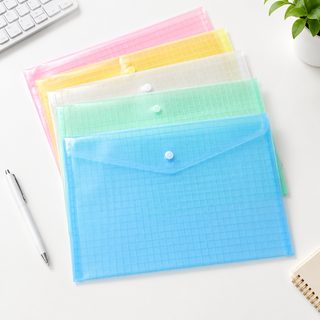 PP 컬러 투명 스냅단추 파일백 서류 수납 오피스 파일홀더 맞춤제작