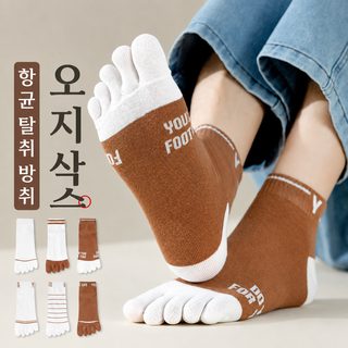 남성 여름 얇은 면 오지 양말 통기성 흡汗 발가락 분리 발냄새 방지 단목 양