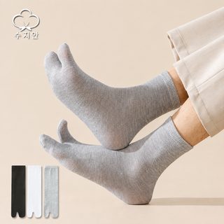 양말 남성 여름 얇은 발가락 양말 남성 엄지 발가락 양말 검은색 통기 슬리