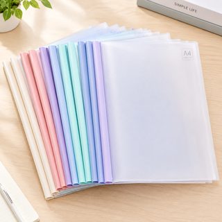 모란디 컬러 A4 두꺼운 레버 클립 파일 학생 투명 시험지 수납 자료 파일 대