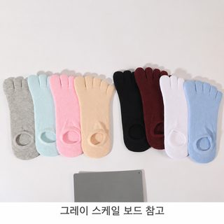 여성 면 발가락 양말 단색 짧은목 흡습 통기성 사계절 데일리 양말