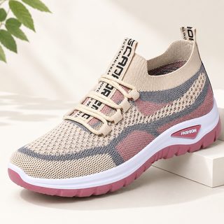 여성 빅사이즈 통기성 메쉬 운동화 끈 스니커즈 여름 가을 데일리 러닝화 36