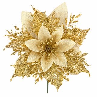 크리스마스 글리터 조화 꽃 트리 리스 장식 14cm