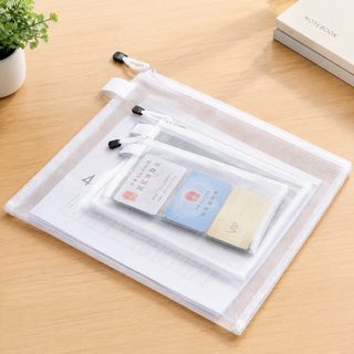 학생 서류봉투 투명 a4 지퍼 자료 서류봉투 사무망사 폴더 가정용 잡동사니