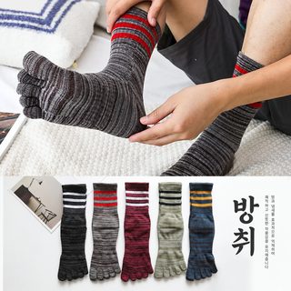 다섯 손가락 양말 남자 하이통 면양말 가을 겨울 발가락 양말 스포츠 양말