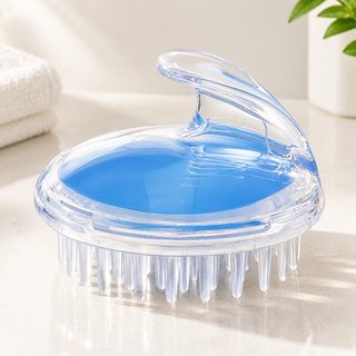 투명 플라스틱 두피 마사지 샴푸 브러시 머리 세정 빗