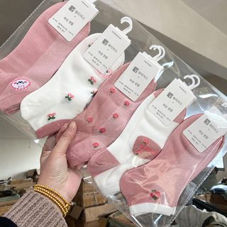 봄여름 소청신 시리즈 색솜 배양말 그물코 귀여운 학생 양말 여자 허리가
