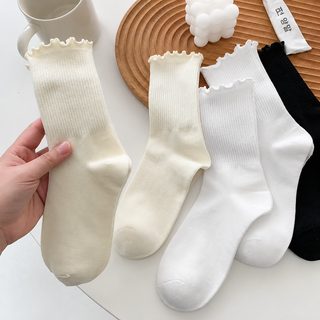 목이버섯 레이스 양말 여중통 양말 ins 트렌디 여름 얇은 귀여운 일본계 여