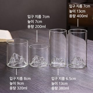 유리 관산컵 장산컵 위스키 잔 고붕소 실리콘 유리 가정용 물컵 창의 술잔