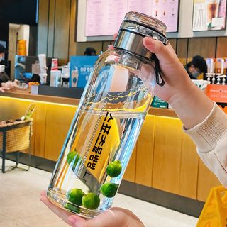 여름철 유리물컵 대용량 개인 전용 고용모치 물찻잔 남녀 생차 수분 분리