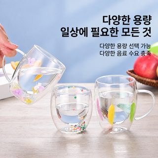 크로스보더 이중 유리 유사 건화 컵 고붕소 실리콘 유리 이중 컵 우유 커피