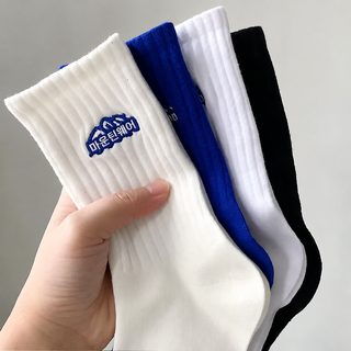 양말남 봄여름 폴리 얇은 남성 스포츠 커플 여성 양말 중통 양말 ins 붐 스포