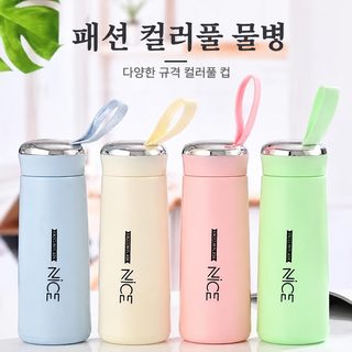 내열 이중 유리컵 400ml 휴대용 스트랩 물컵 로고 인쇄 답례품 사무실 선물