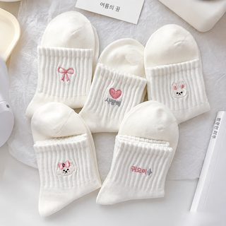 흰 양말 여자 ins 트렌디 스타킹 봄 여름 얇은 리본 귀여운 학원풍 짧은 스타킹 여름