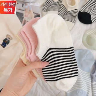 양말 여자 짧은 양말 여름 얇은 입 스텔스 귀엽고 심플한 줄무늬 여자 양말