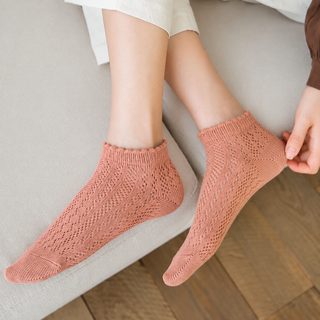 여성 레이스 망사 양말 여름 얇은 통기성 덧신 로우컷 발목양말