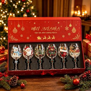 독립역 크리스마스 유리 예술 고발컵 럭셔리 명절 유리 그릇 독특한 겨울