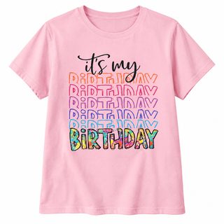 여성 생일파티 레터링 프린트 라운드넥 루즈핏 반팔 티셔츠