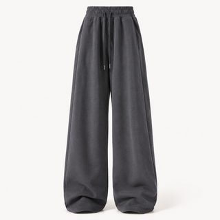 캐시미어 트레이닝 바지 여자 가을 겨울 캐시미어 두께 보온 면 바지 밖 에 슬랙스 속바지 작은 키 와이드 팬츠 를 입다