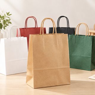 로고 맞춤 인쇄 크라프트 종이 쇼핑백 밀크티 베이커리 배달 포장 크리스마