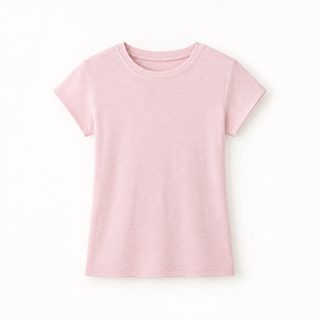 여성 여름 라이오셀 울 혼방 라운드넥 무지 반팔 티셔츠