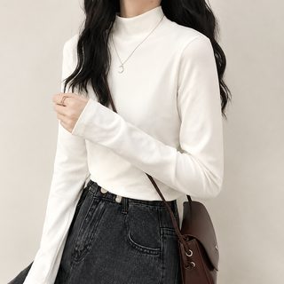 德绒半高领打底衫女内搭秋冬内搭新款长袖t恤显瘦保暖上衣服外穿